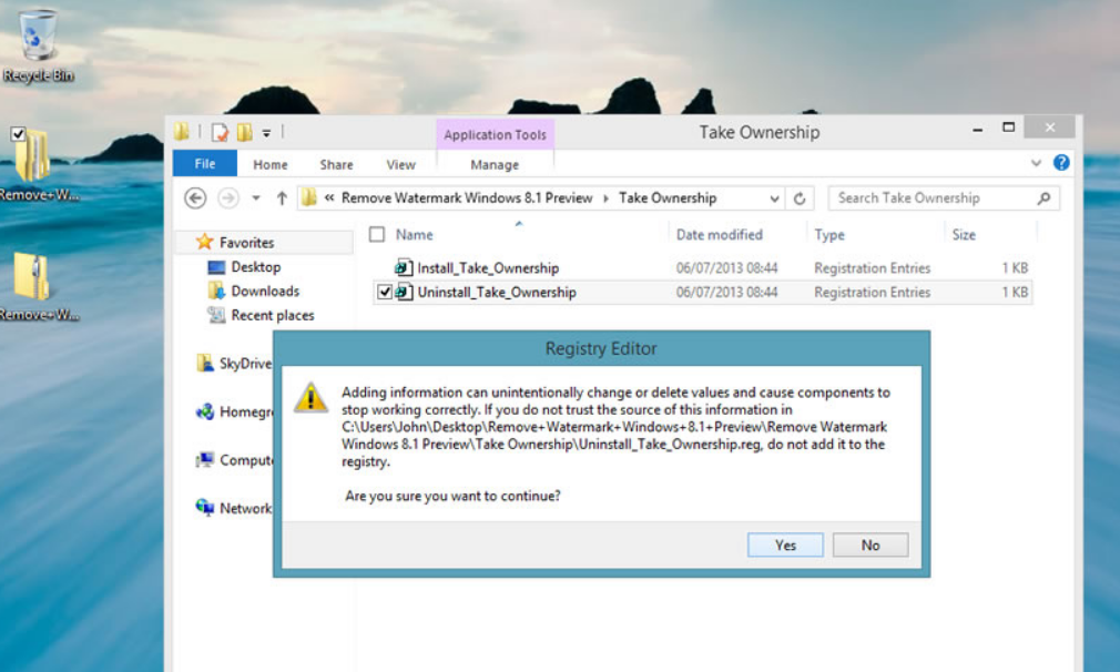 Remove Watermark – Windows 8.1 Preview